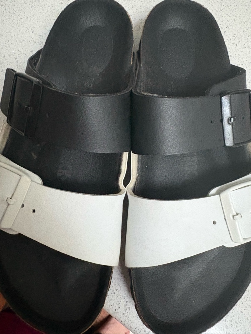 Birkenstock Two-Tone Black and White Arizona Sandals - Picture 2 of 9